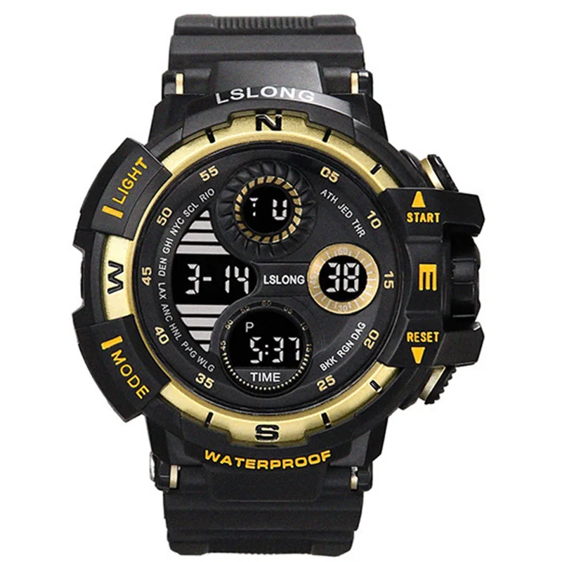 YIKAZE Men\'s Military Digital Watch Outdoor Men Sports Watch Waterproof Luminous Chronograph Clock Student Electronic Wristwatch