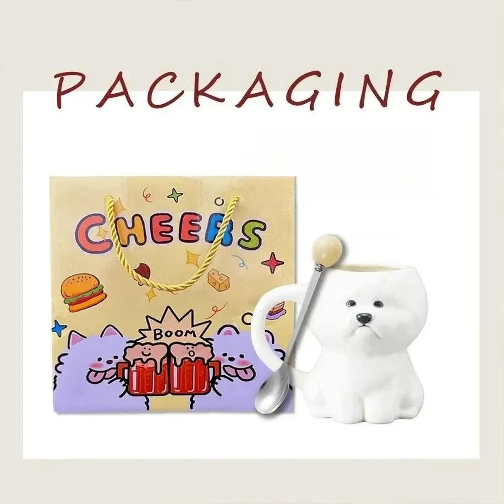 

Симпатичная чашка для воды в стиле Бишон, 3D креативная милая кружка для пары, подарок для послеобеденного чая, кофейная чашка для домашнего офиса, керамическая чашка для питья