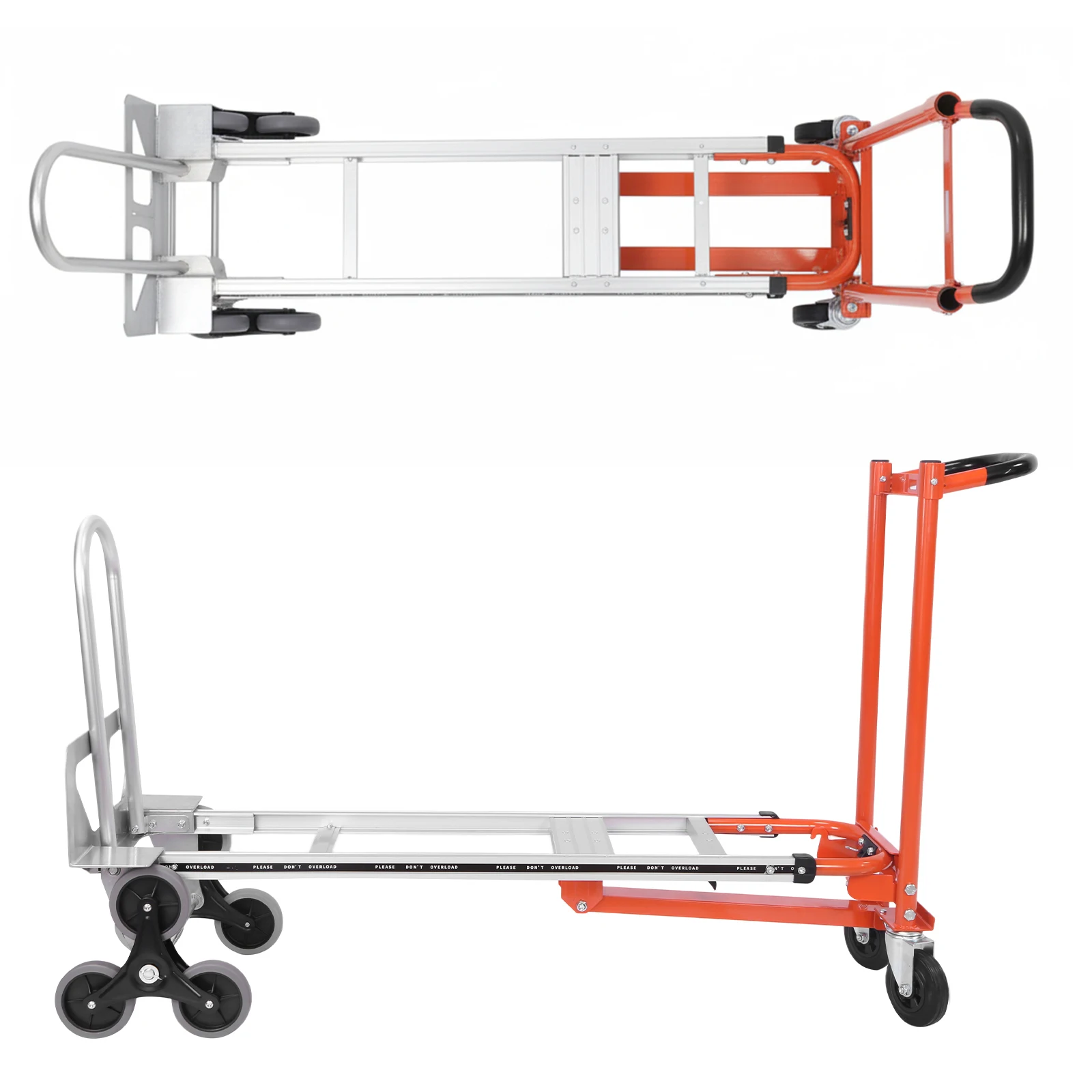 

Aluminum Alloy 3 in 1 Convertible Stair Climbing Cart with Wheels Heavy Duty Platform Moving Cart for Outdoor Areas