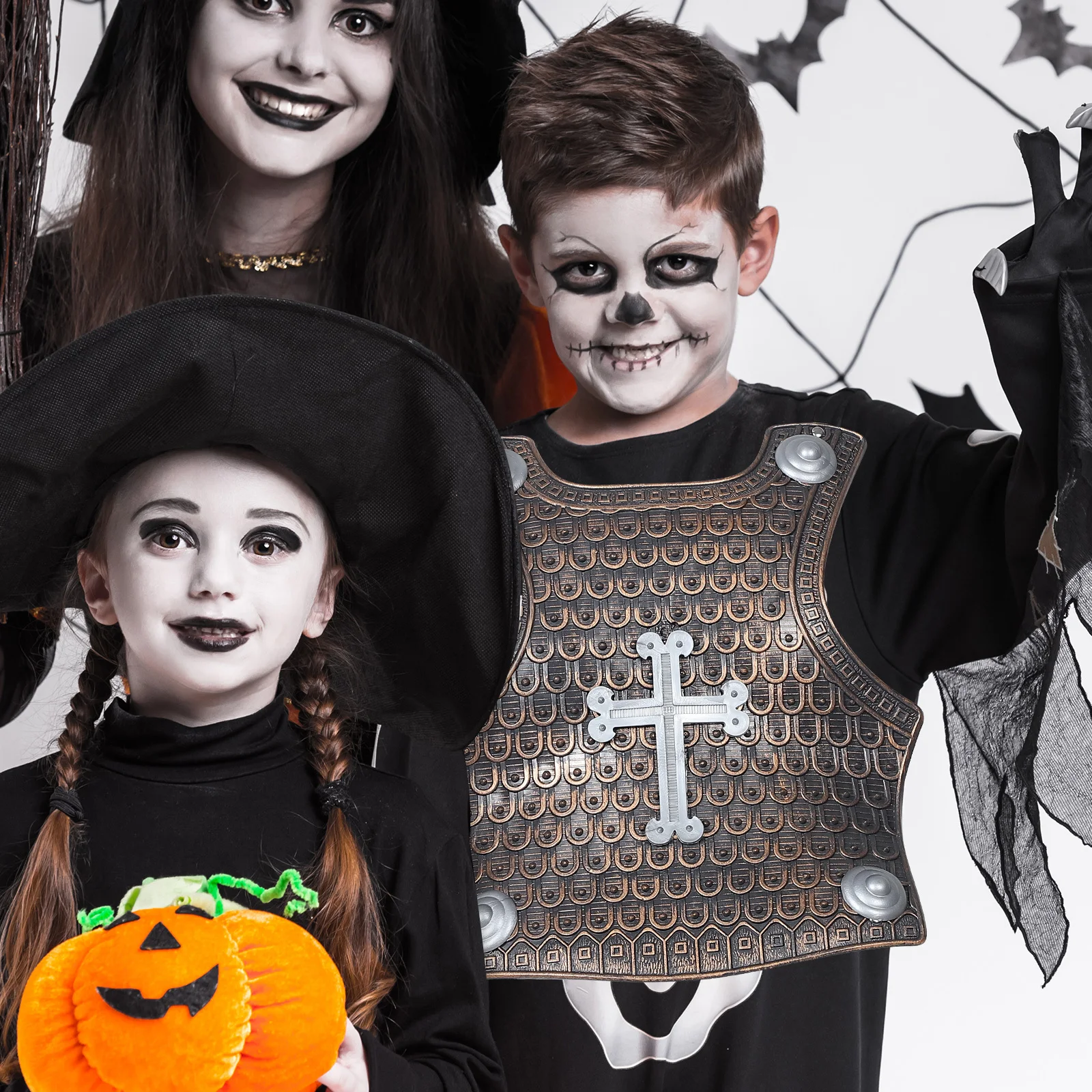 Starożytna rzymska zbroja - rekwizyt dla dzieci, kostium do odgrywania ról, wygodna plastikowa kamizelka, gra imprezowa, cosplay, akcesorium do kostiumu żołnierza.