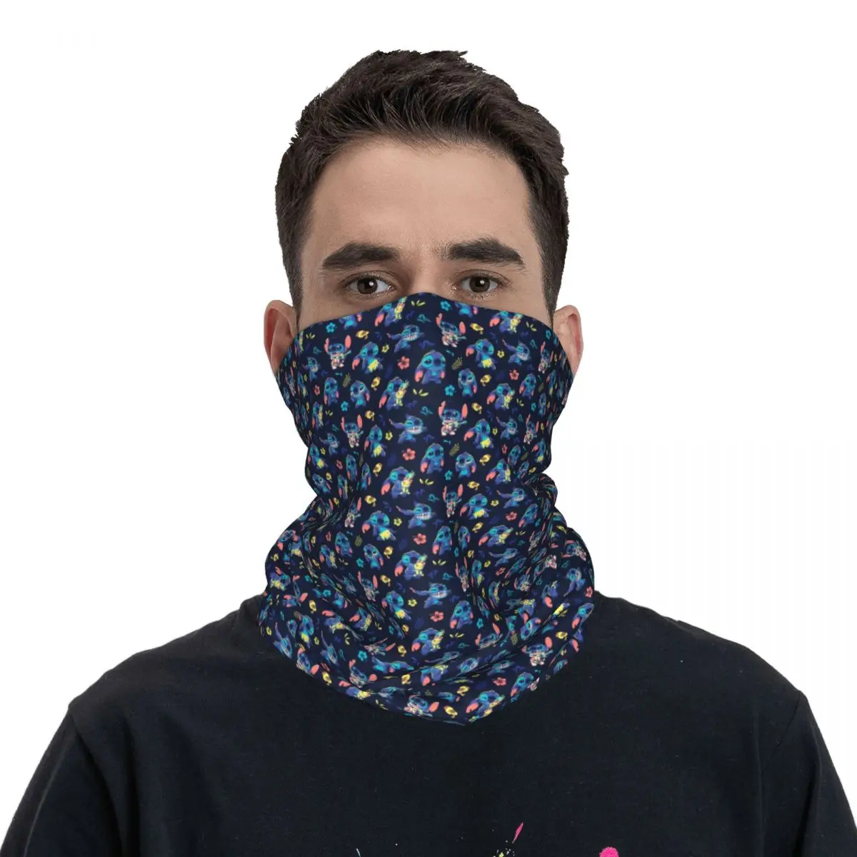 Polaina de cuello con patrón de punto lindo personalizado, bufanda Bandana de Anime de invierno con protección UV para hombres y mujeres para ciclismo