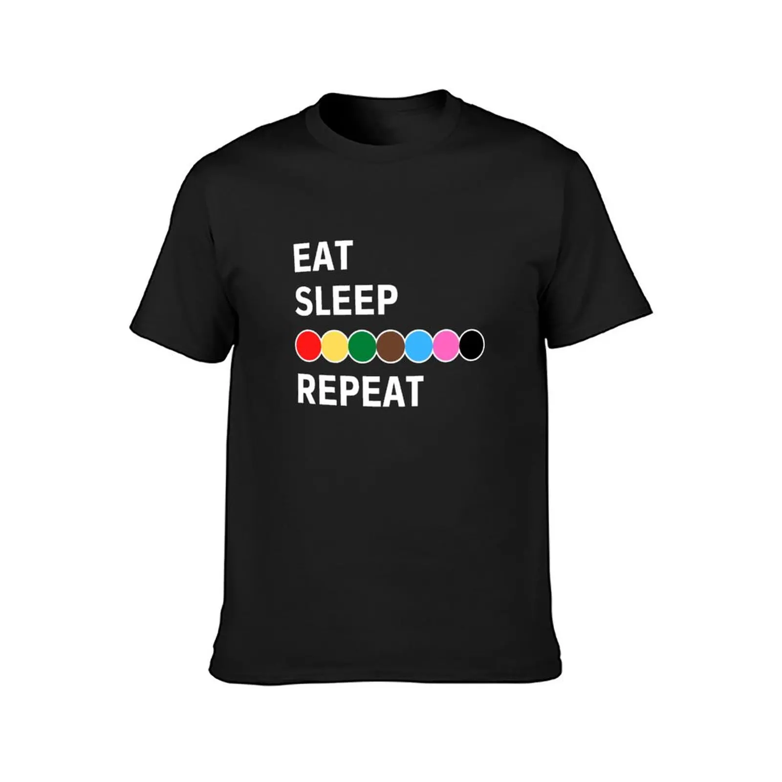 Eat, Sleep, Snooker, Repeat T-shirt quick drying aesthetic clothes funnys mens champion t shirts