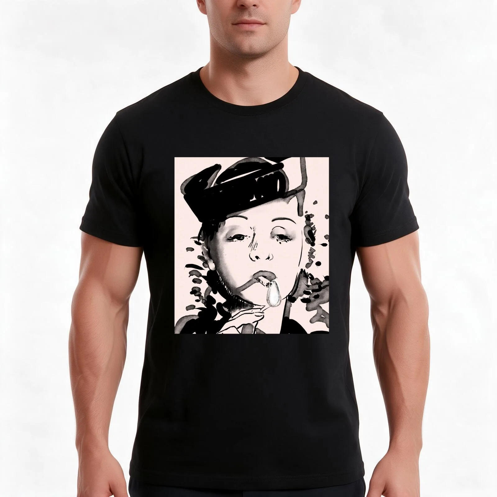 Bette Davis smoking T-Shirt Summer Casual Cotton Tee Oversized Streetwear Tops Vintage Graphic Print Loose Fit Short Sleeve