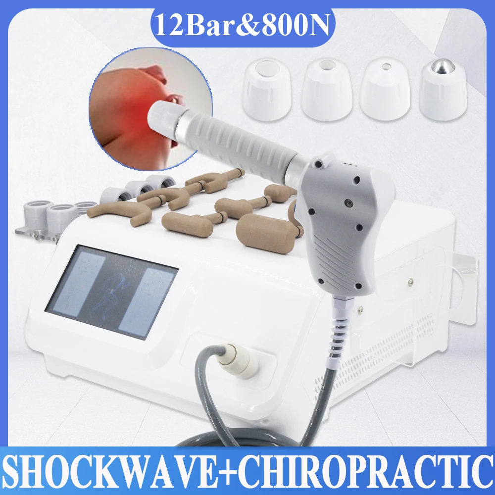 12Bar Pneumatic Shockwave Therapy Instrument For ED Treatment 800N Chiropractic Spinal Massage Body Massage Relaxation 2 In 1