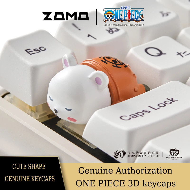 Zomoplus One Piece Bepo Artisan 3d Keycap Abs & Aluminum Cute Bear Keycaps for Mechanical Keyboard Toei Officially Authorized