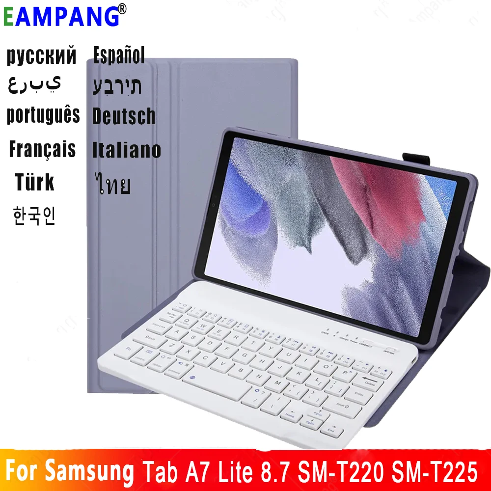 

Case for Samsung Galaxy Tab A7 Lite 8.7" Russian Keyboard Case T220 T225 Detachable Bluetooth-Compatible Keyboard Cover Funda