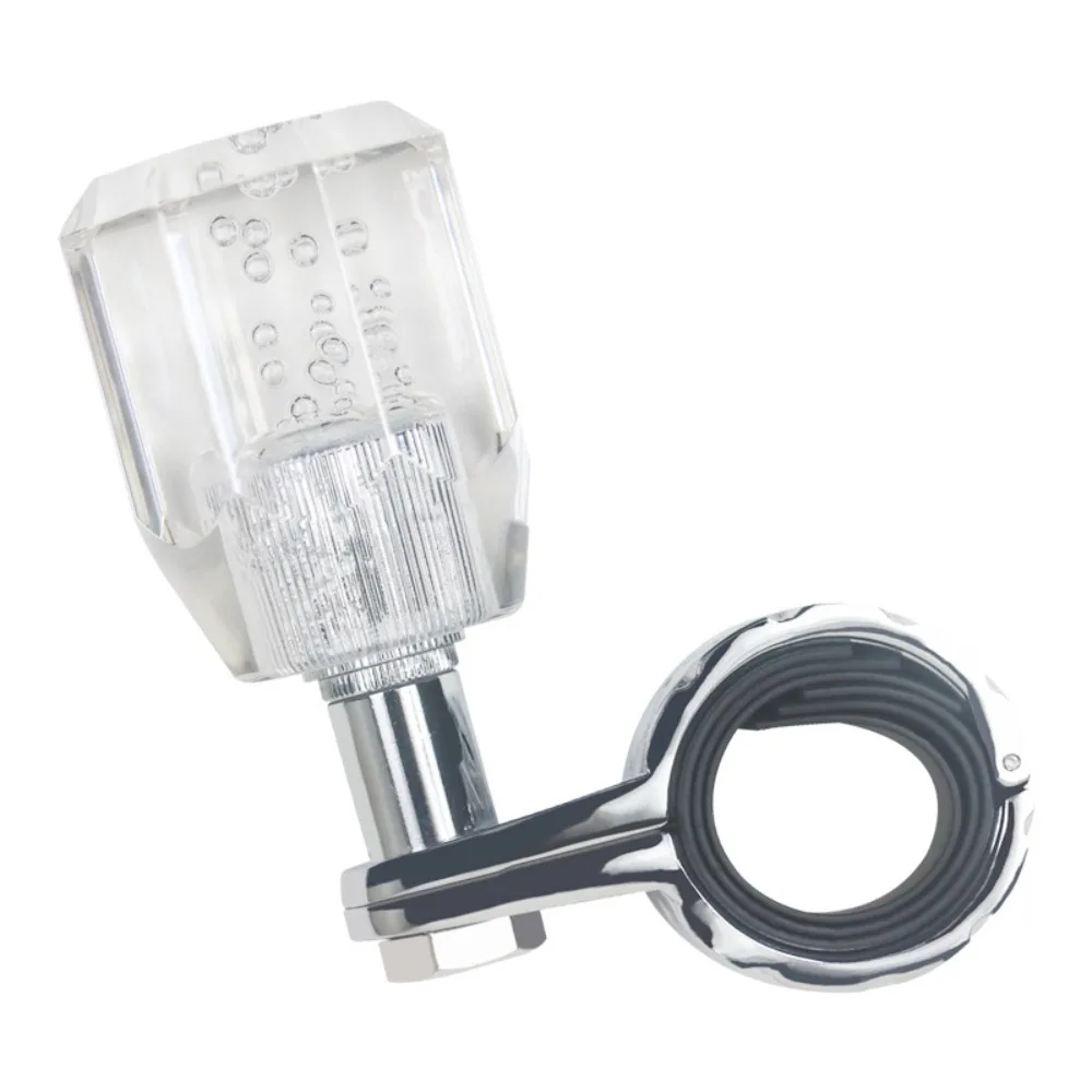 Octagonal Design Steering Wheel Spinner Knob 360° Bearing Acrylic Crystal Material Power Steering Aid Smooth Rotating