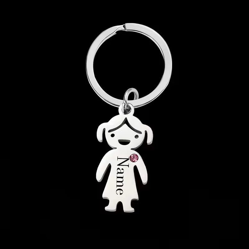 Personalized Birthstone Keychain, Customizable Gift