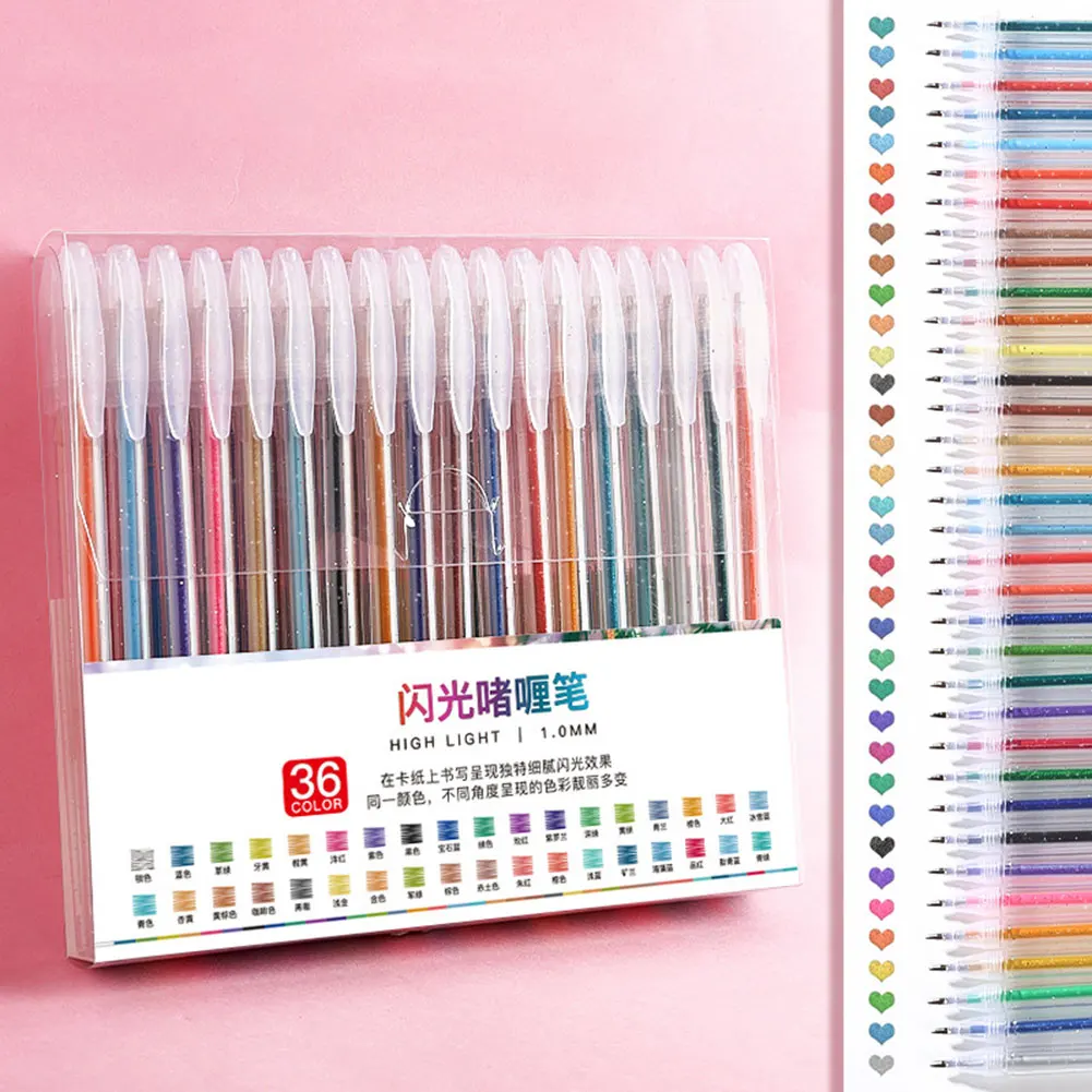 مجموعة أقلام جل لامعة حبر متدفق لتقديم هدايا العطلات