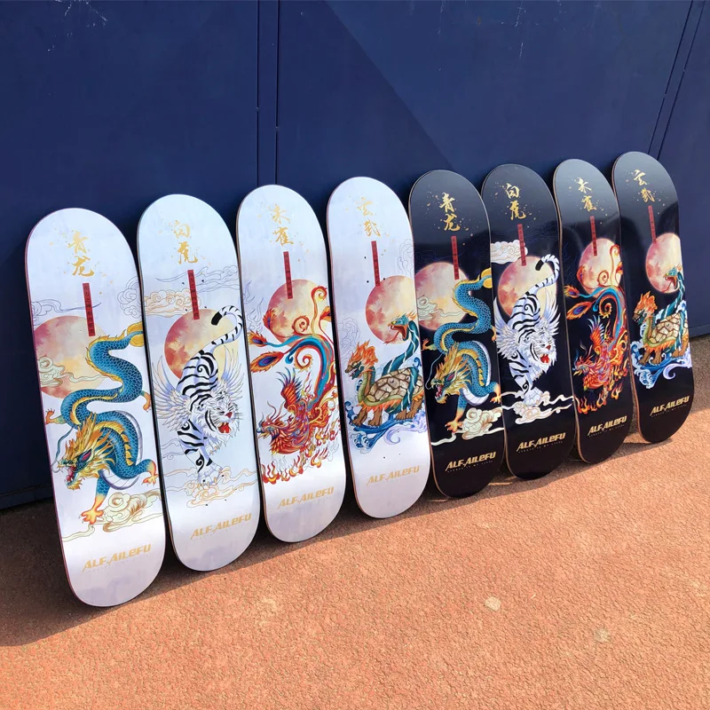 Skateboard Guochao board surface beginner adult boy and girl adolescent professional double warp four-wheel skateboard