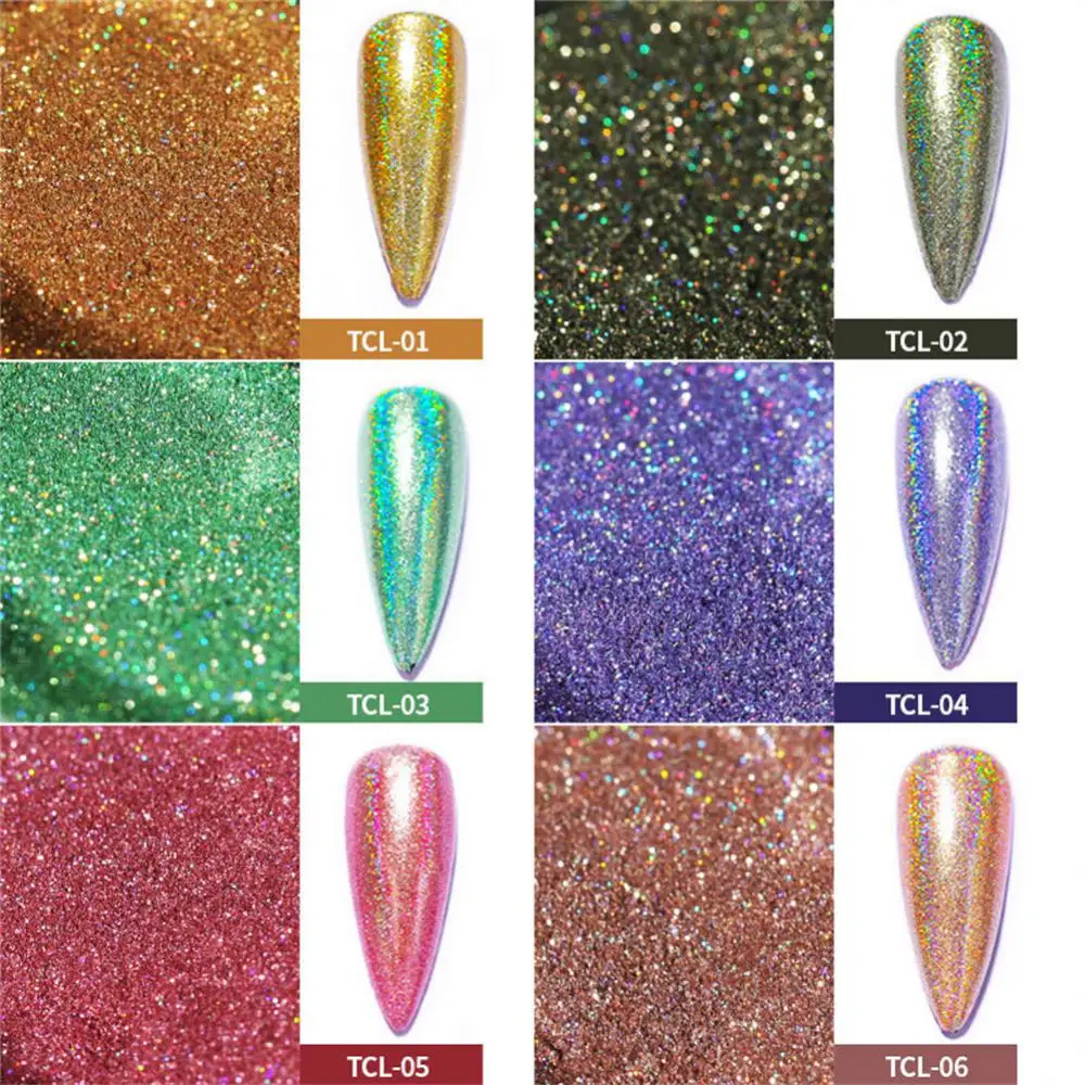 Gwóźdź do paznokci błysk z delikatnym proszek do paznokci cekinowym brokatem do paznokci brokat do paznokci ściągający proszek laserowy do Manicure dekoracja