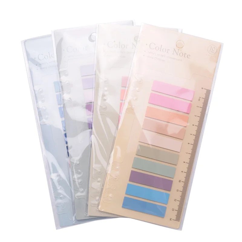 800 Pcs Sticky Index Tabs, 4 Sheets Morandi Strip Index Tabs, Writable Page Sticky Notes With Ruler For Page Marking