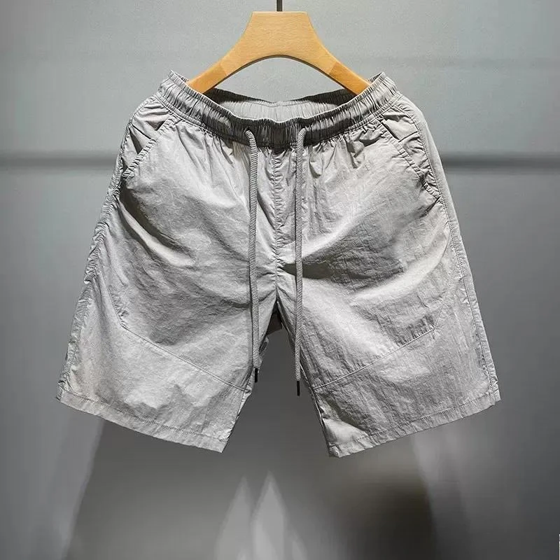 Men's Summer Ice‑Silk‑Feel Casual Shorts, Ultra‑Thin Knee‑Length Shorts For Outdoor Daily Sports Fitness Beach Cricket Wear