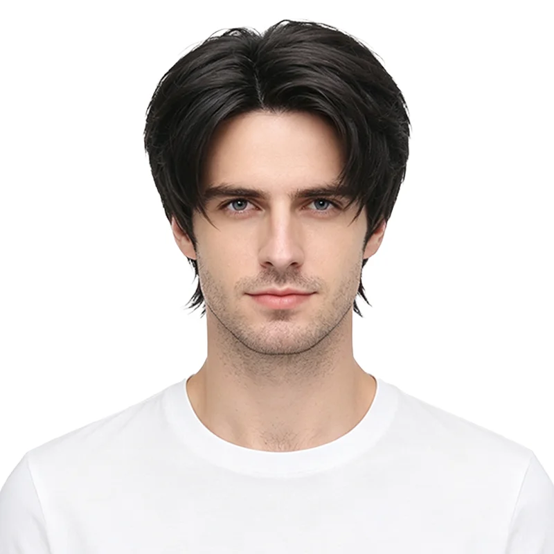 Yuta Okkotsu Cosplay Wigs Jujutsu Kaisen Black Side Part Short Wig Natural Layered Anime Heat Resistant Hair Cosplay Convention