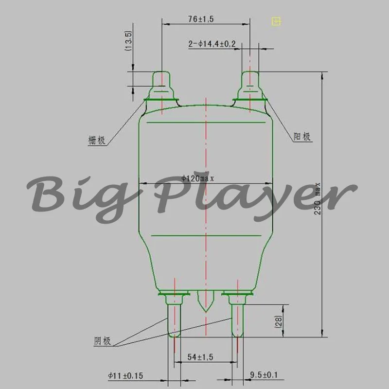 Tabung Elektron 833A FU-33 833 FU-833A Tabung Vakum