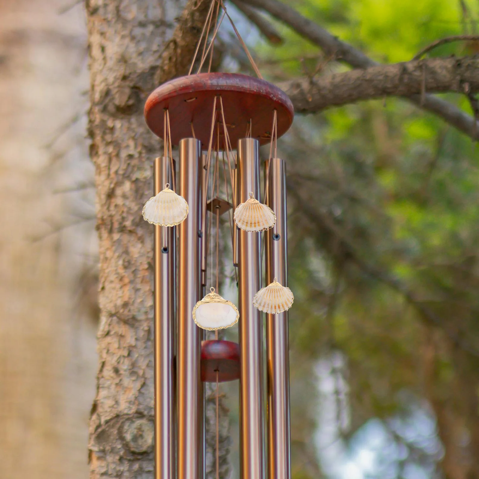 

4Pcs Electroplated Conch Shell Charms Natural Spiral Cowrie Seashells for Wind Chime Jewelry Making DIY Craft Summer Ocean