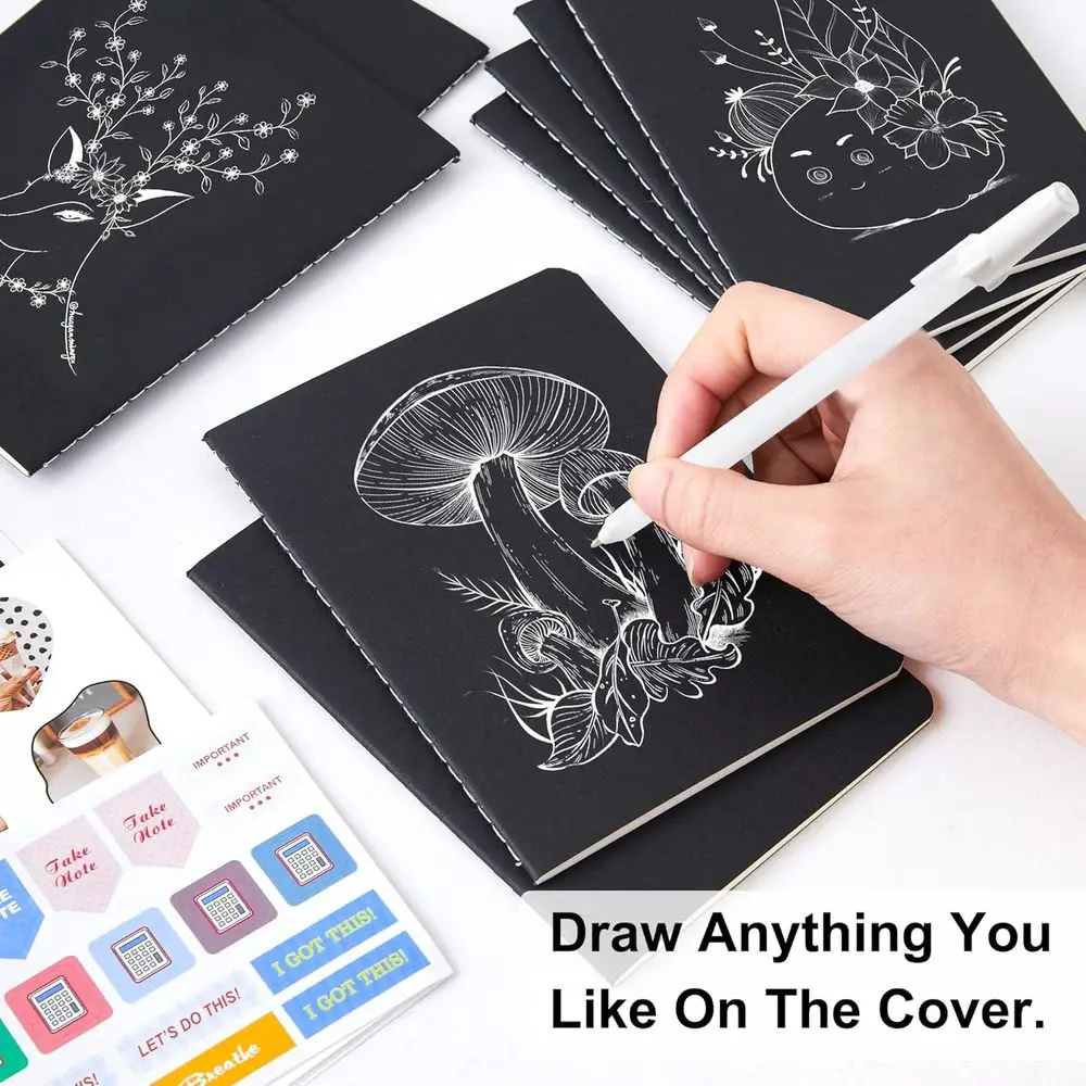 Quaderni di schizzi A6 sfoderati, quaderni Kraft da 48 pagine per disegnare, scrivere e appunti, ideali per bambini, studenti e ufficio