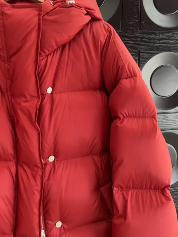 ファイオナブルレッドまたはパファージャケット レディース冬用アウター ブレッドスレ 韓国版 ティエンデッド ダウンコート ジッパー開閉