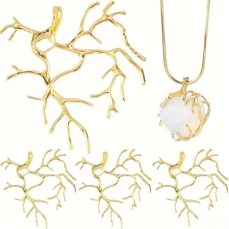 5pcs Jewelry tree branch loops - Heavy-Duty Jewelry components with Openwork Design, for DIY Necklace, Earrings, Bracelet Charms