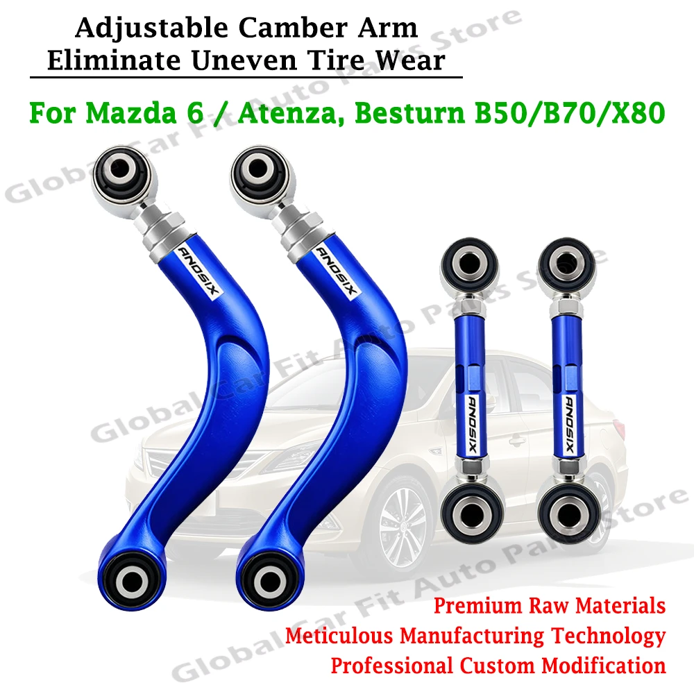 Adjustable Rear Camber Rear Toe Control Arm Kit For Mazda6  Atenza Besturn B50 B70 X80 Wheel Alignment Fix Uneven Tire Wear