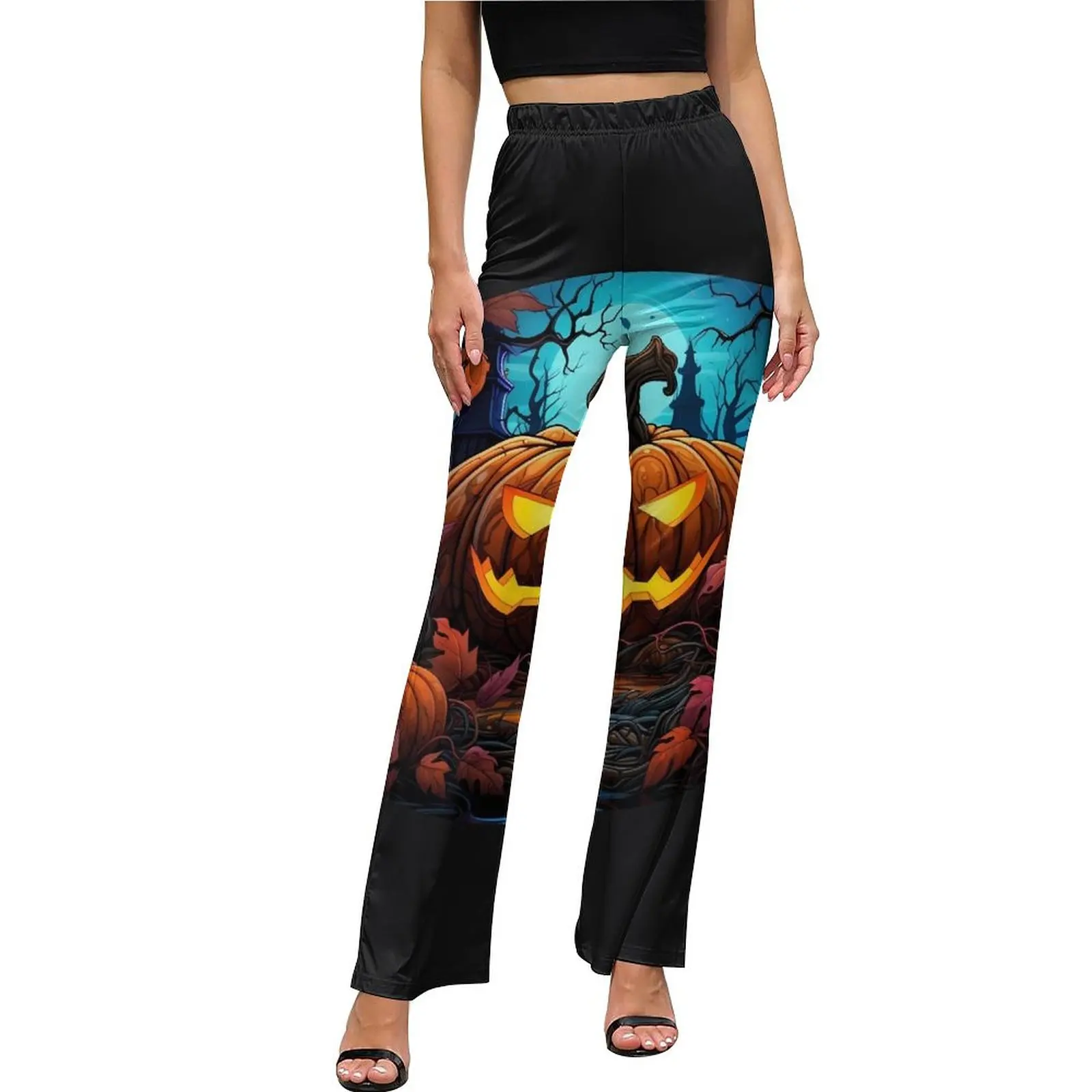 Halloween Pumpkins Pants Elastic Waist The Great Pumpkin Streetwear Flared Pants Summer Casual Custom Oversize Trousers