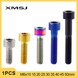 M6 Titanium Bolt Bicycle Headset Stem Cap Cover Disc Brake Caliper Flat Allen Hex Head Screw Fixing Bolt of clamp Fixing Handle