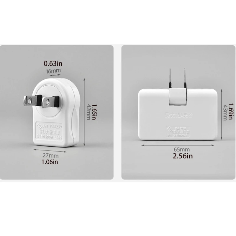 DX62 Outlet Saver 2 Prong Plug Extension Adapter 2 Outlets - Image 6