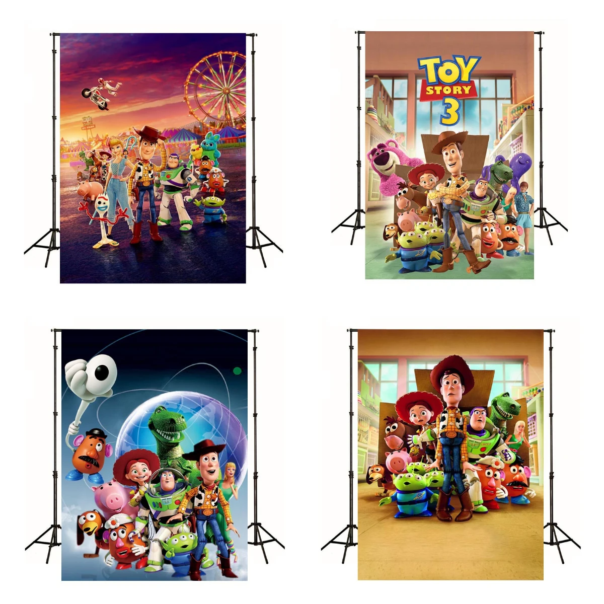 Fondo fotográfico de Toy Story para fotografía, suministros de decoración de fiesta de cumpleaños, Baby Shower, cartel de escenario
