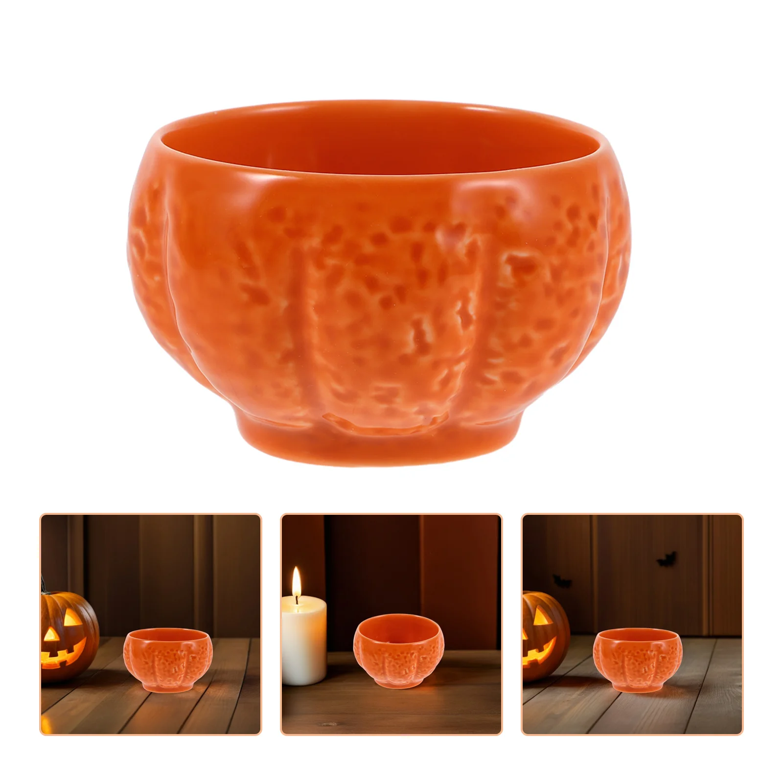 

Pumpkin Ceramic Holder Empty Aromatherapy Wax Jar Home Decor Tealight Holder Exquisite Design Fall Party Decor