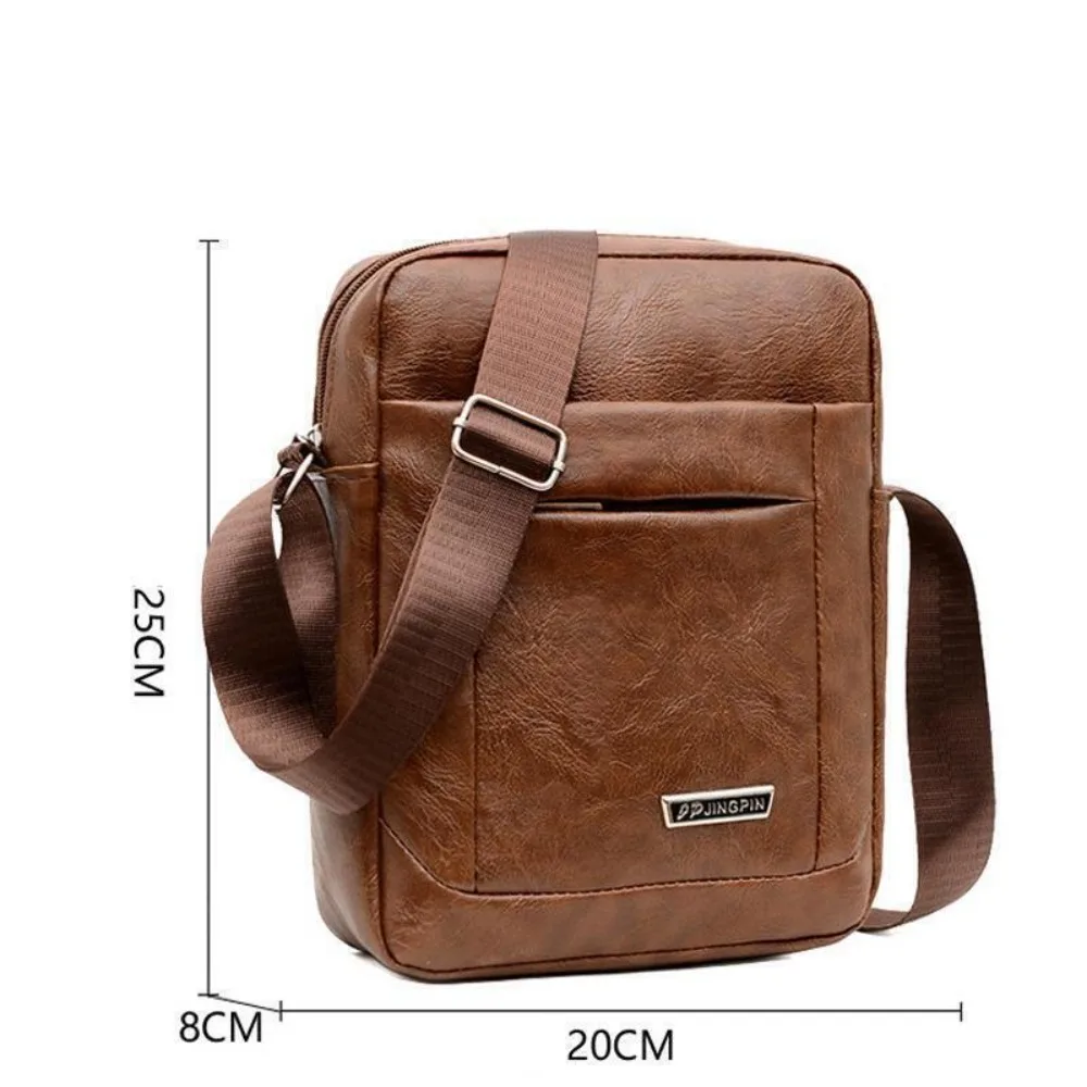 PU Leather Shoulder Bag Men\'s PU Leather Crossbody Bag Messenger Shoulder Bag Business Travel Purse Bag Handbag