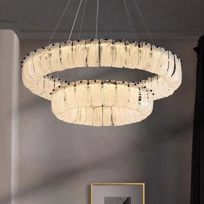 

Italian style light luxury Cloud Mist Glass living room chandelier modern minimalist creative dining room chandelier