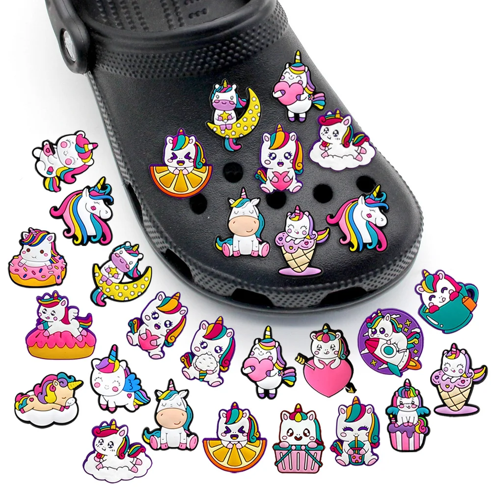 New 1PCS Cartoon Color Style pony PVC combination DIY Shoe Charms Accessories decorate girls kids adults Party Gifts