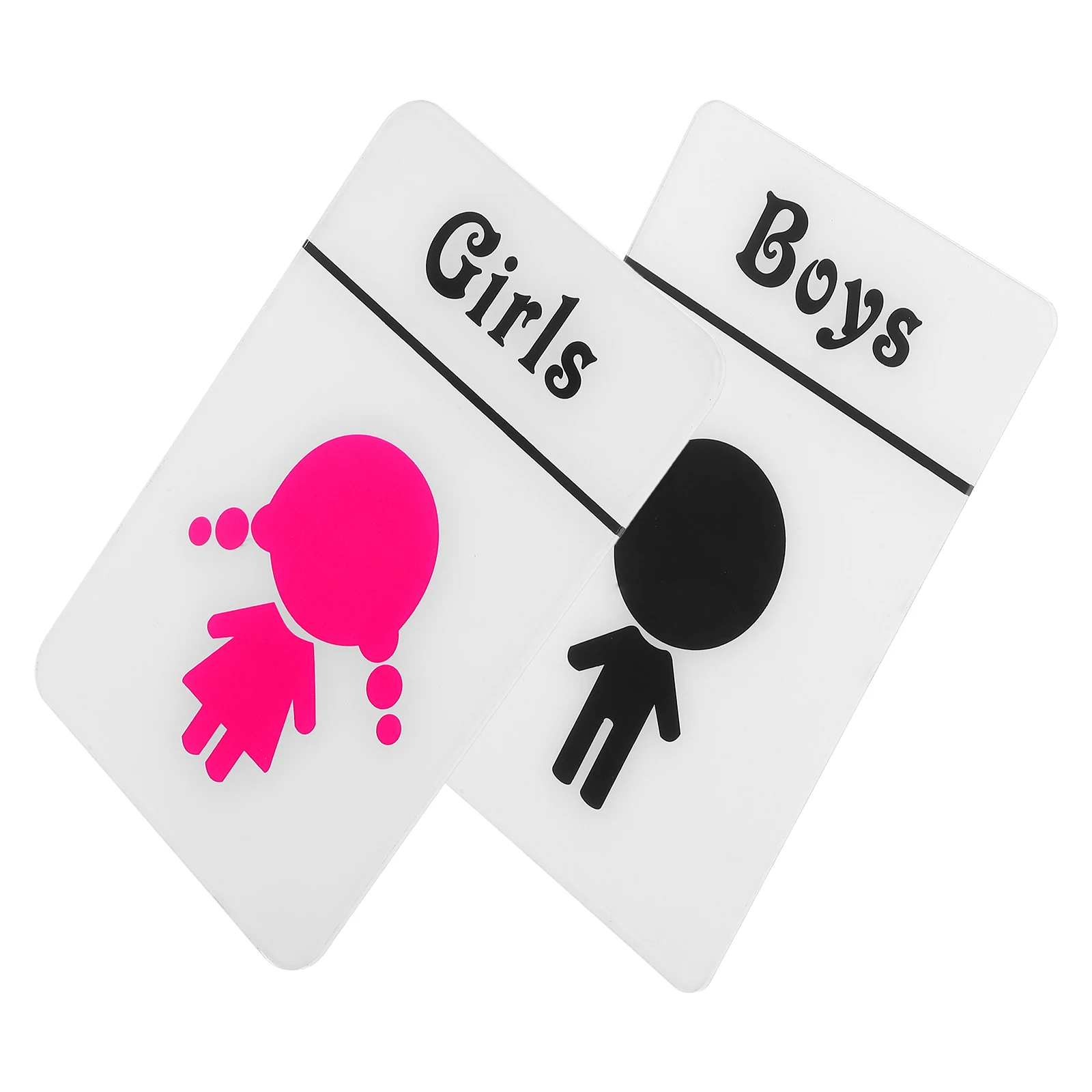 

1 Pair Kindergarten Gender Signs Self Adhesive Acrylic Kids Bathroom Decor Male Female Restroom Decal Easy Apply