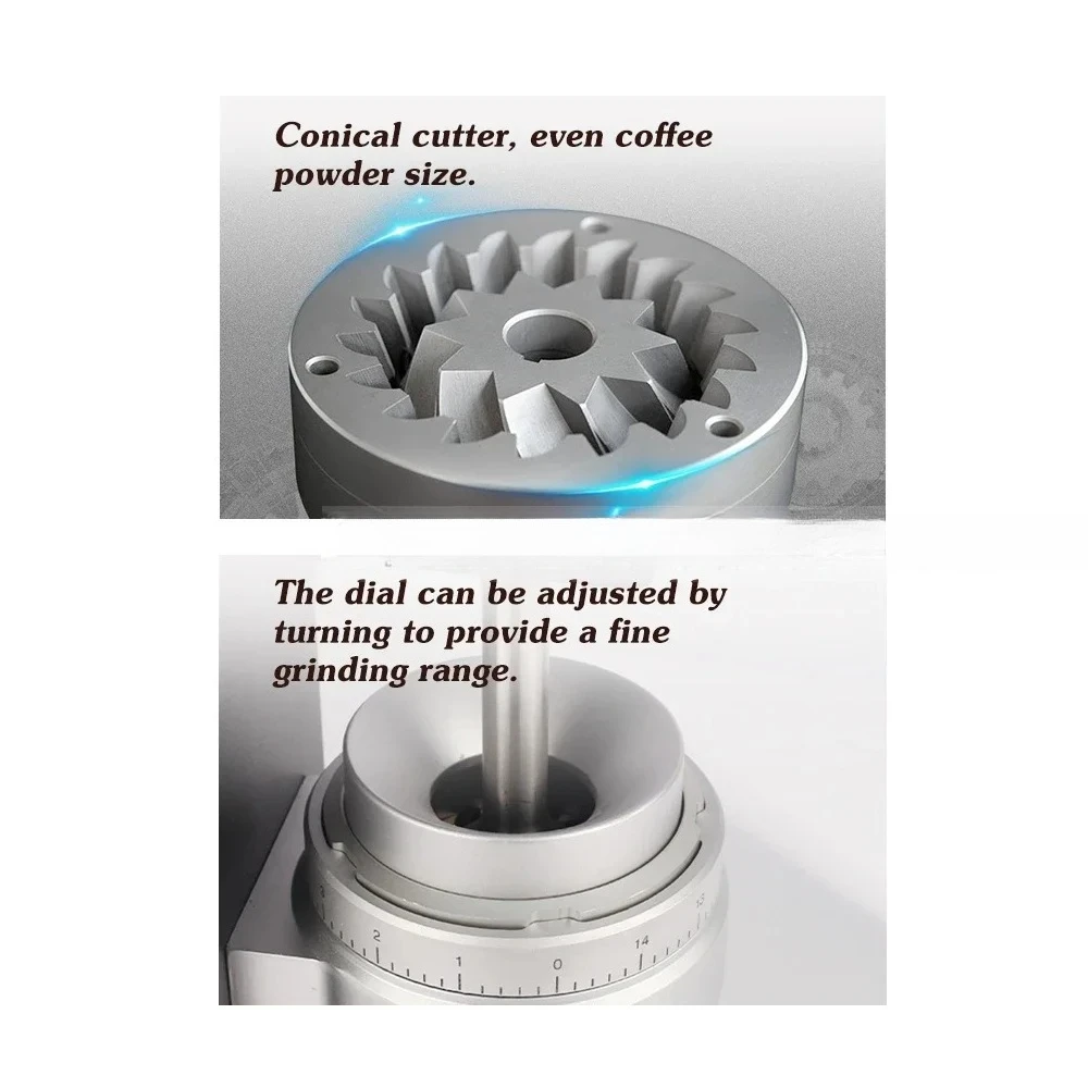 HomeWise Coffee Grinder 83mm Conical Burrs Stainless Steel Turkish Coffee Milling Machine Professional Espresso Coffee Bean Mill