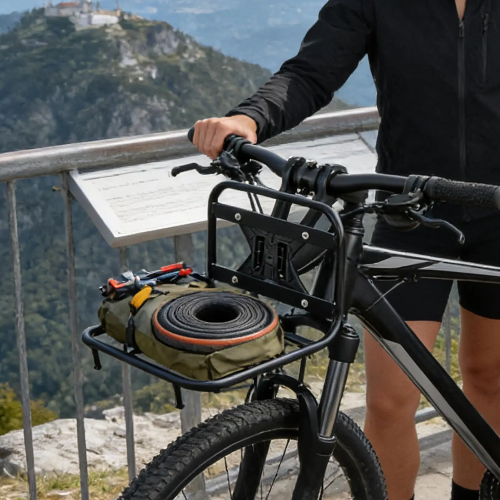 

Bicycle Front cargo Rack Quick Release Strong Load Bearing Holder Mountain road Bike Rack for Travel Touring Kids Adults