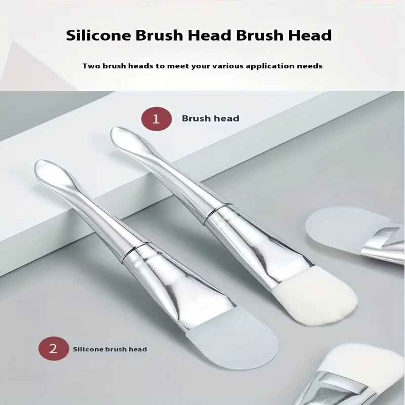 Pincel de maquillaje y máscara de doble punta, aplicador facial profesional para aplicación y herramienta de limpieza de mascarillas de arcilla