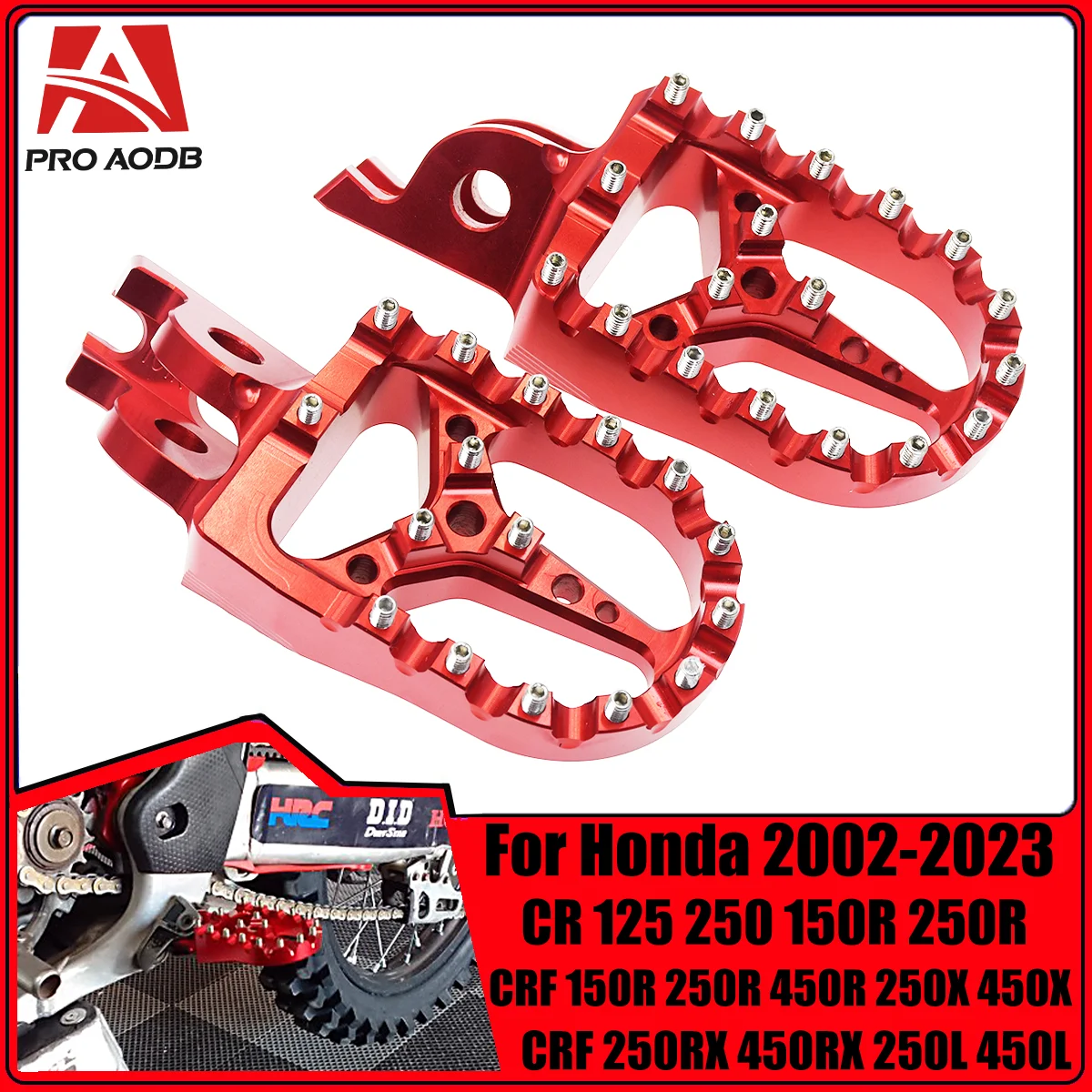 

FootRest CNC Footpegs Foot Pegs Pedals For HONDA CR125R CR250R CRF150R CRF250R CRF250X CRF 150 250 450 R X RX CRF450R CRF250RX