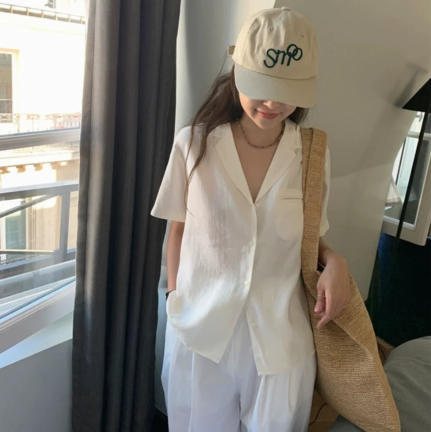 Casual White irt ort Sve Women's Faion Summer 2025 Loose Fit Basic Versatile Simple Sle Suit Collar Breathable Thin:Casual White irt ort Sve Women's Faion Summer 2025 Loose Fit Basic Versatile Simple Sle Suit Collar Breathable Thin:Casual White irt ort Sve Women's Faion Summer 2025 Loose Fit Basic Versatile Simple Sle Suit Collar Breathable Thin:Casual White irt ort Sve Women's Faion Summer 2025 Loose Fit Basic Versatile Simple Sle Suit Collar Breathable Thin:Casual White irt ort Sve W