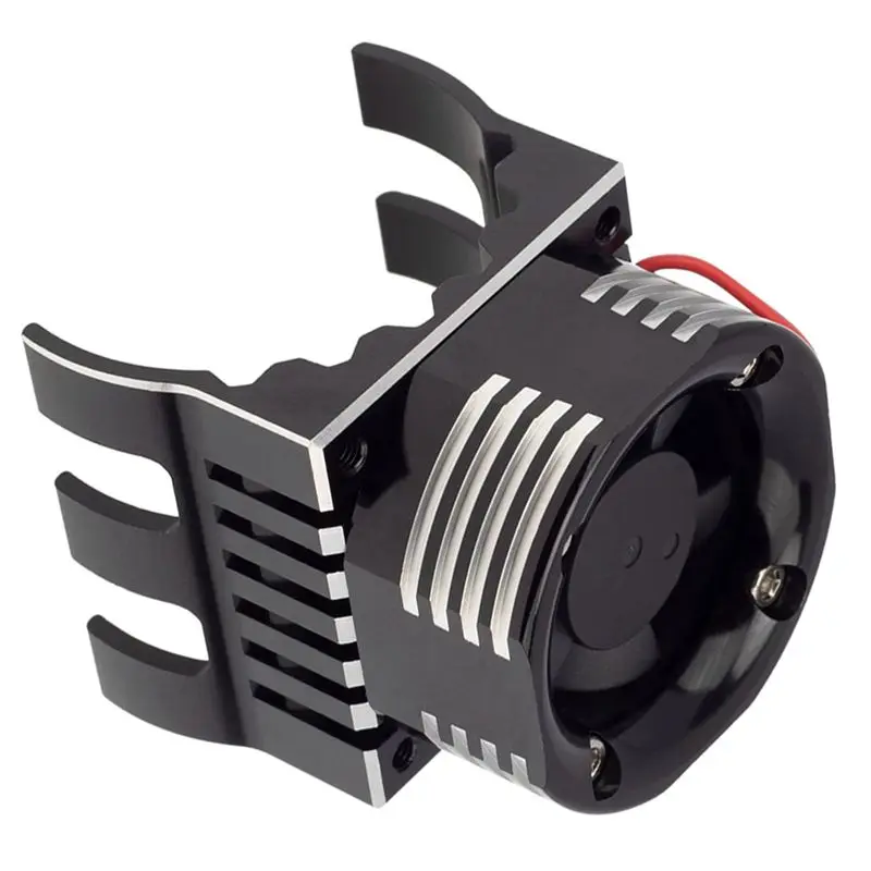 YSUN-2Pcs 42Mm Motor Cooling Fan Heat Sink With LED Light For Traxxas 1/10 E-Maxx E-Revo Summit Arrma 1/8 Kraton Talion ,3