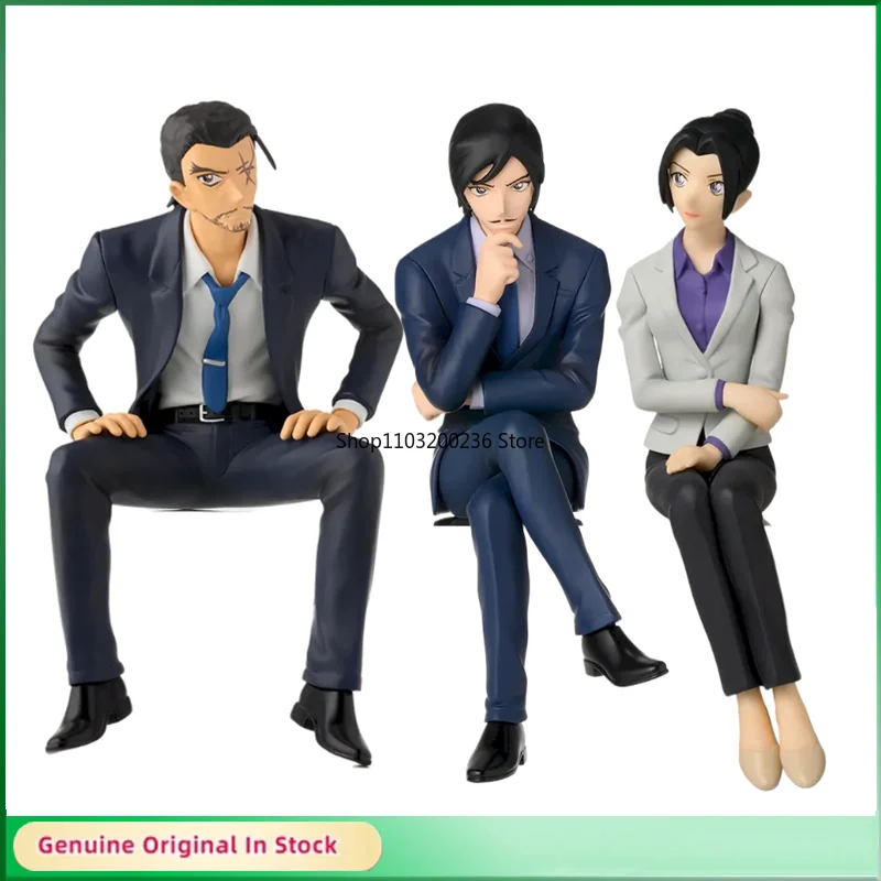 

Original Detective Conan Morofushi Takaaki Uehara Yui Yamato Kansuke Sitting Posture Anime Action Figure Model Desktop Ornaments