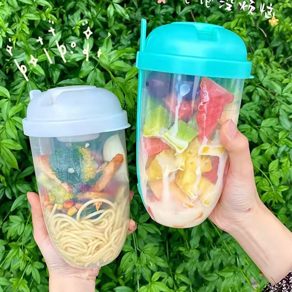 Bottle Salad Container Bottle-Shaped Bento Salad Bowl For Lunch Carry To Go Salad Box With Fork And Sauce Cup Kitchen Accessorie 4