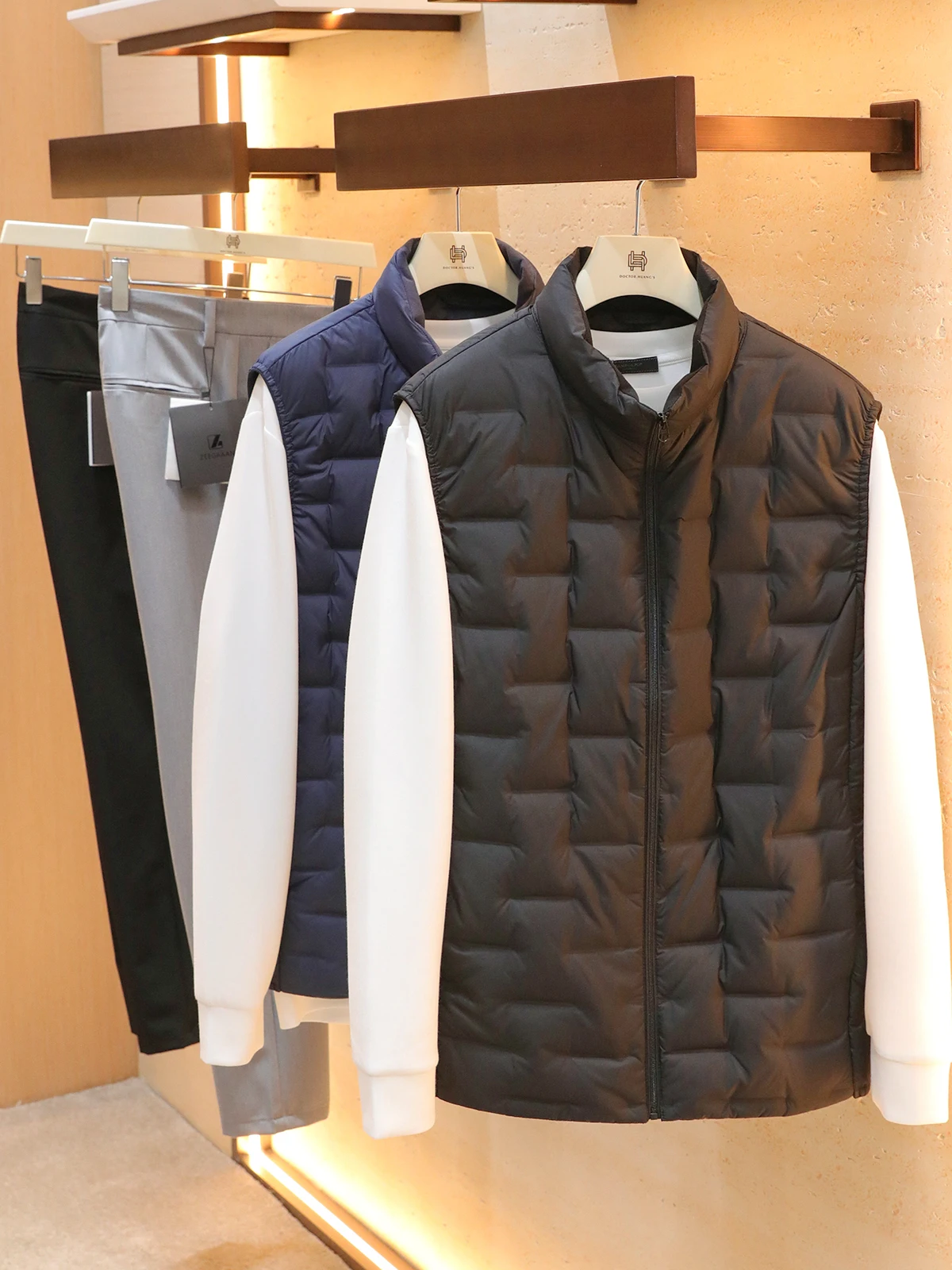 Autumn and winter new outdoor stacked vest lightweight rubber stand-up collar down vest