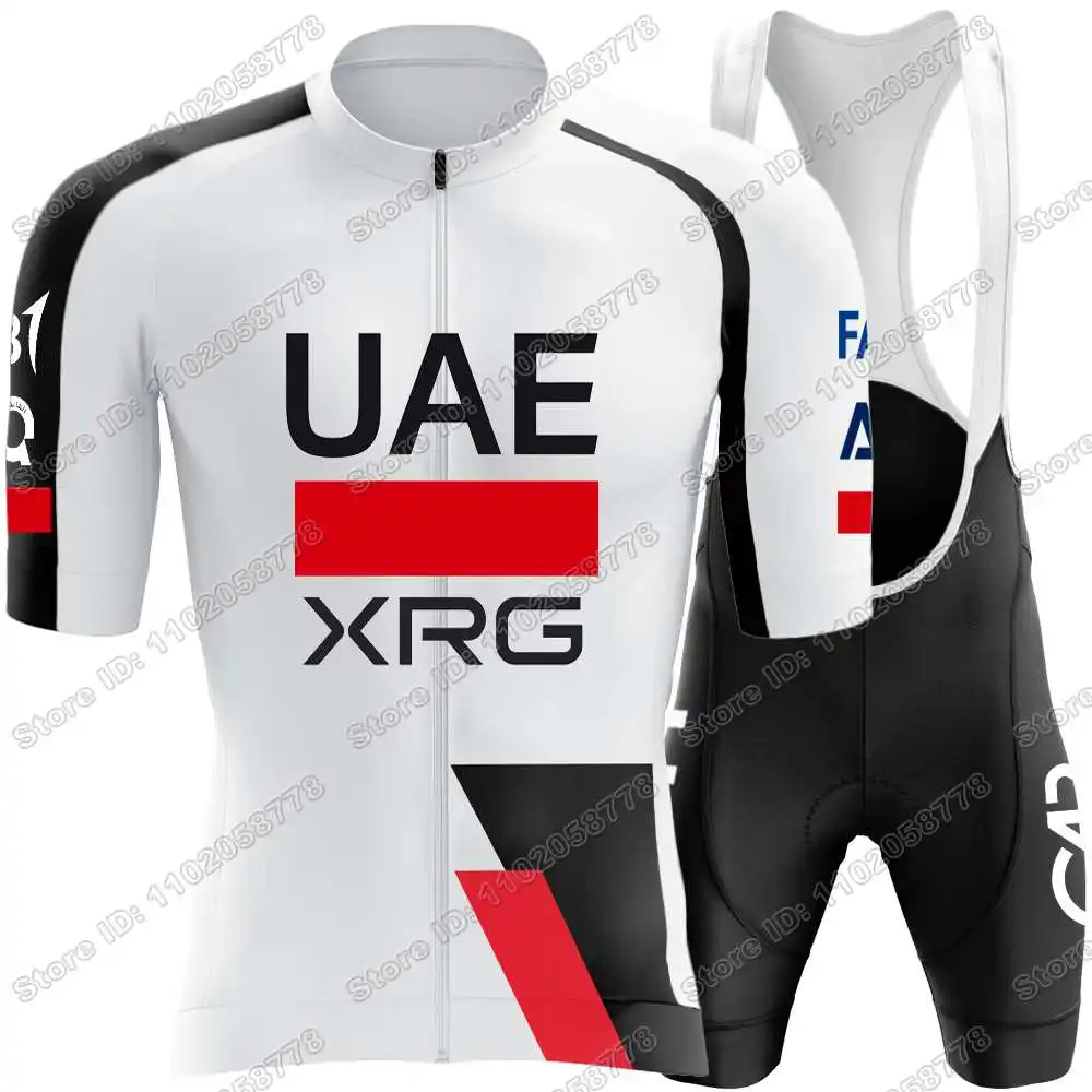 2025 الأصفر الوردي الإمارات العربية المتحدة فريق الدراجات جيرسي مجموعة سلوفينيا Tadej Pogacar الدراجات ملابس الرجال فرنسا TDF الطريق دراجة البدلة مريلة السراويل