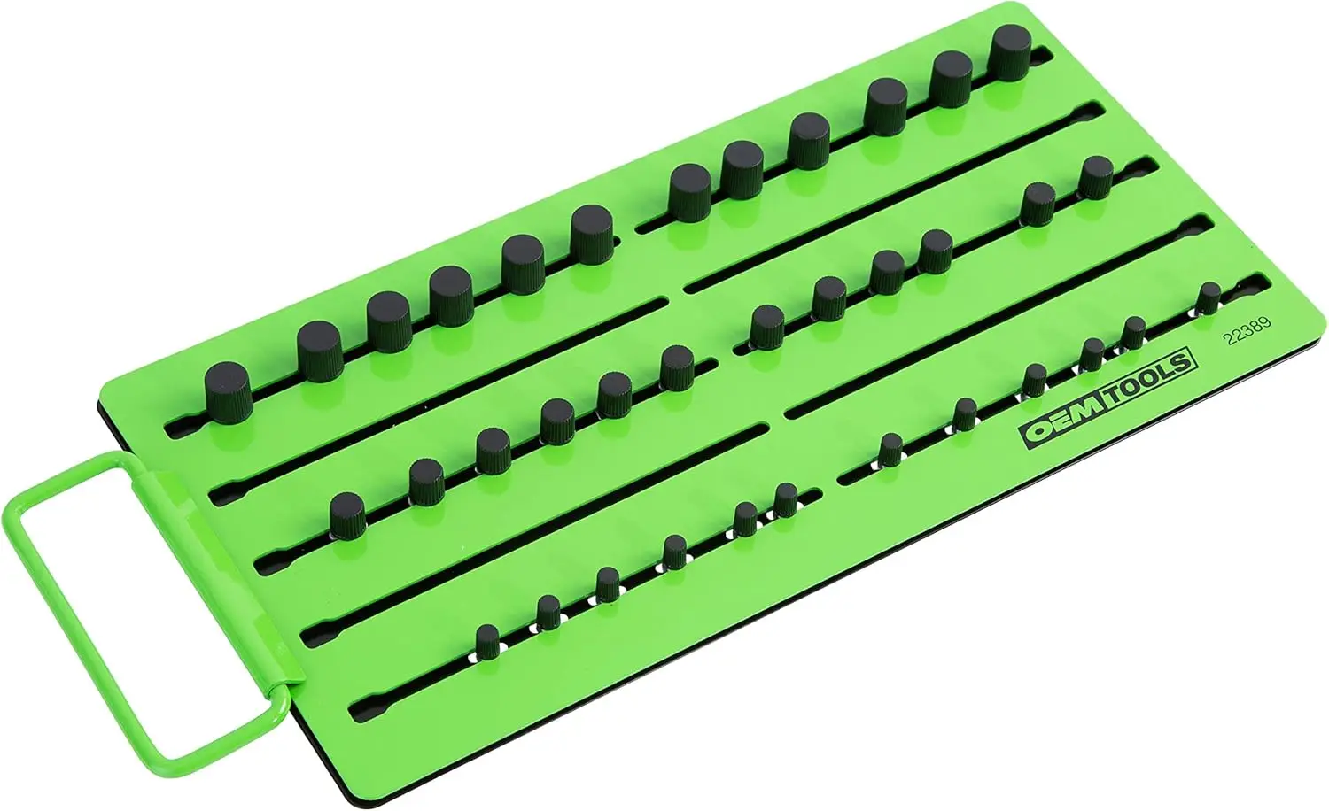 

Magnetic Socket Tray with Adjustable Studs, Customizable Ratchet Organizer for Toolbox Drawers, Portable 5 Row Socket Holder