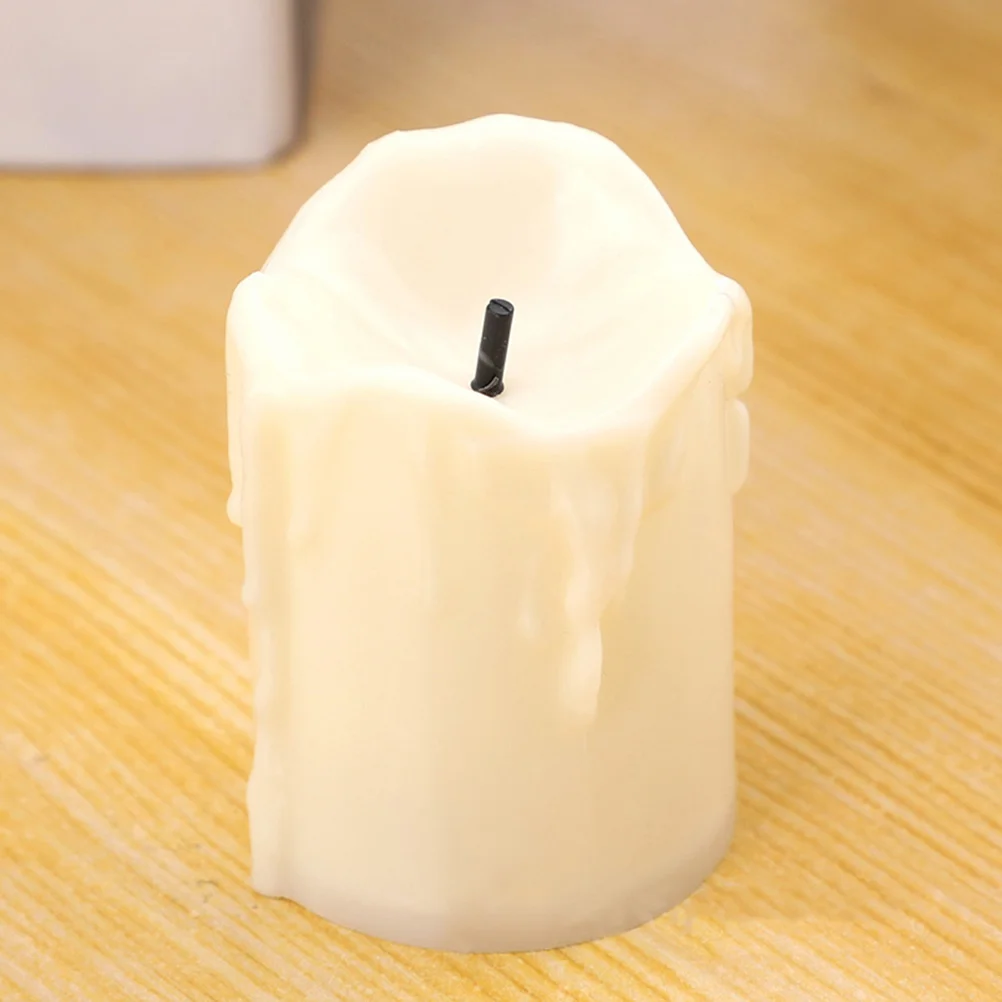 24 قطعة من أضواء LED الإلكترونية عديمة اللهب مقلدة شموع واقعية وميض أصفر دافئ لديكور المنزل وديكورات الحفلات #5