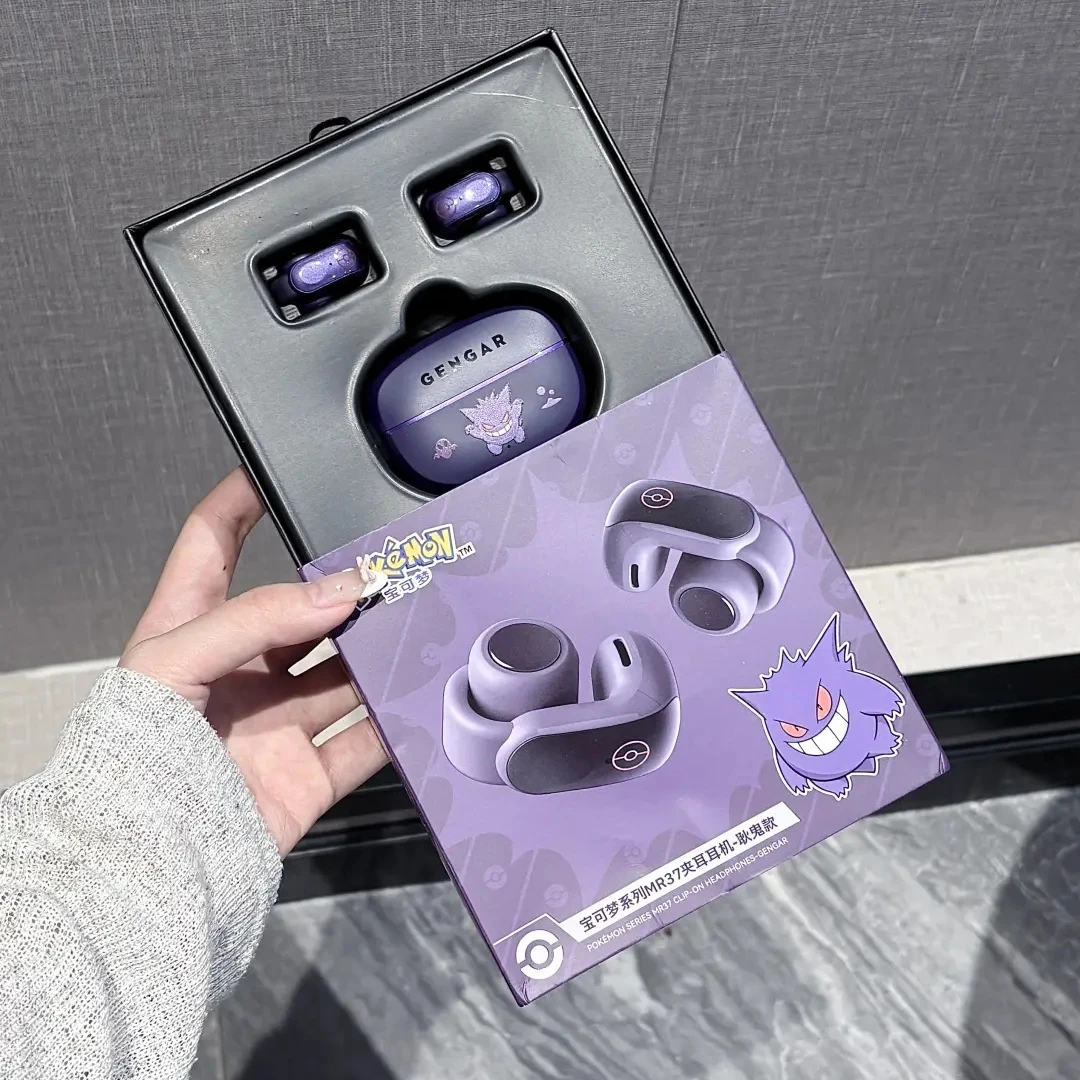 

Gengar Bluetooth-гарнитура с зажимом для ушей в стиле аниме Pokemon HiFi стерео игры беспроводные спортивные наушники высокая прочность игрушка на день рождения подарок
