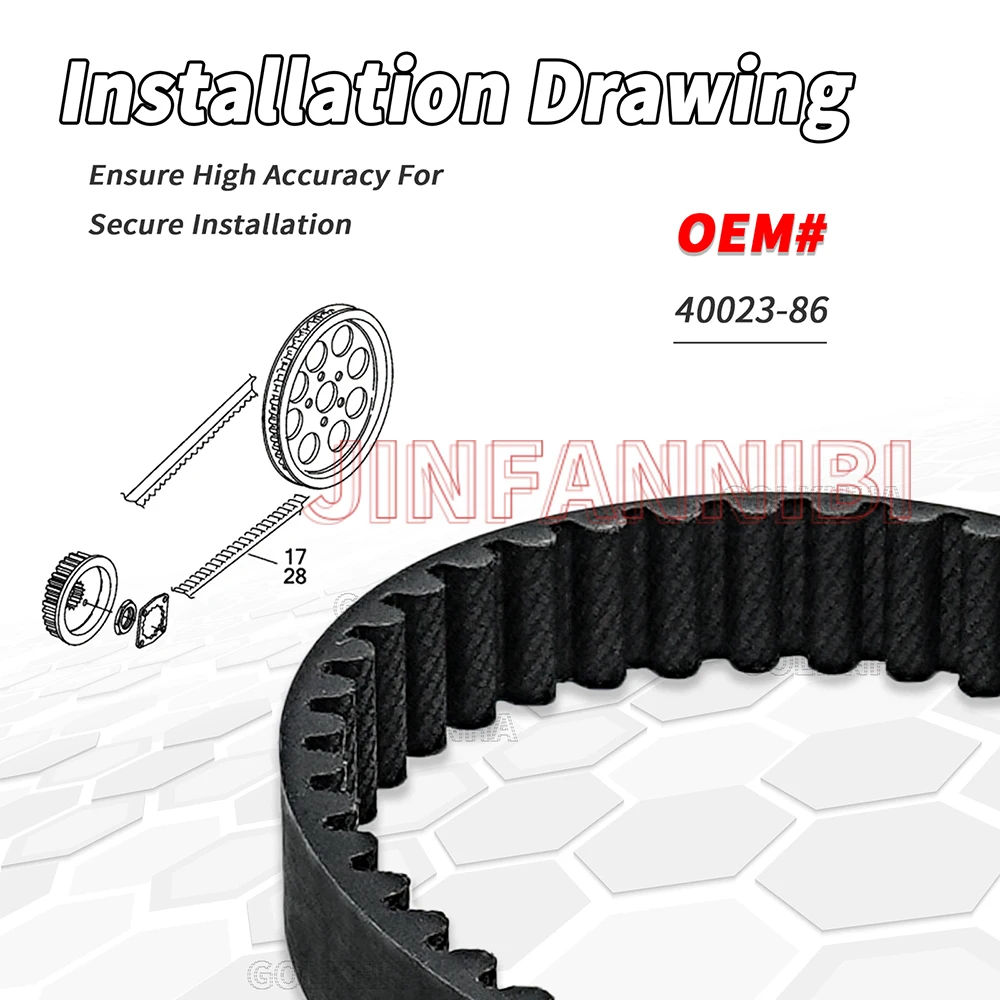 Drive Belt Replace 40023-86 For Harley-Davidson 1986-1994 Softail Series All Models, 132T, 1.5 Inch Width