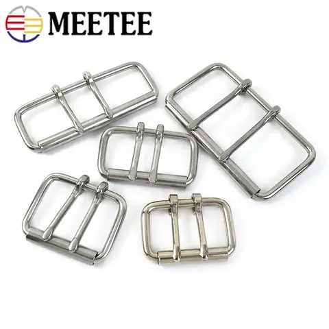 Hebilla de cinturón Meetee de Metal, cierre Tri Glide de 52/60/102mm, hebillas de doble pasador de acero inoxidable, bolsa de ropa, accesorios de Hardware DIY, 1 ud.