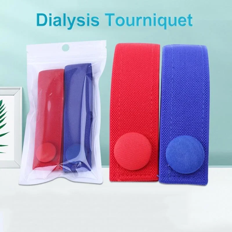 2Pcs Medical Hemodialysis Tourniquet Nursing-specific Dialysis Plus Flexible Venous Hemostatic Buckle Strap Survival Wristband