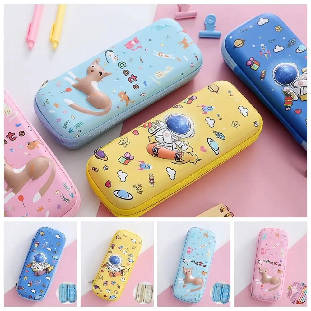 Durable 3D Cartoon Pencil Cases Cute Eva Astronaut Pen Bags Thickened Anti-fall Stationery Storage Box Stationery Supplies